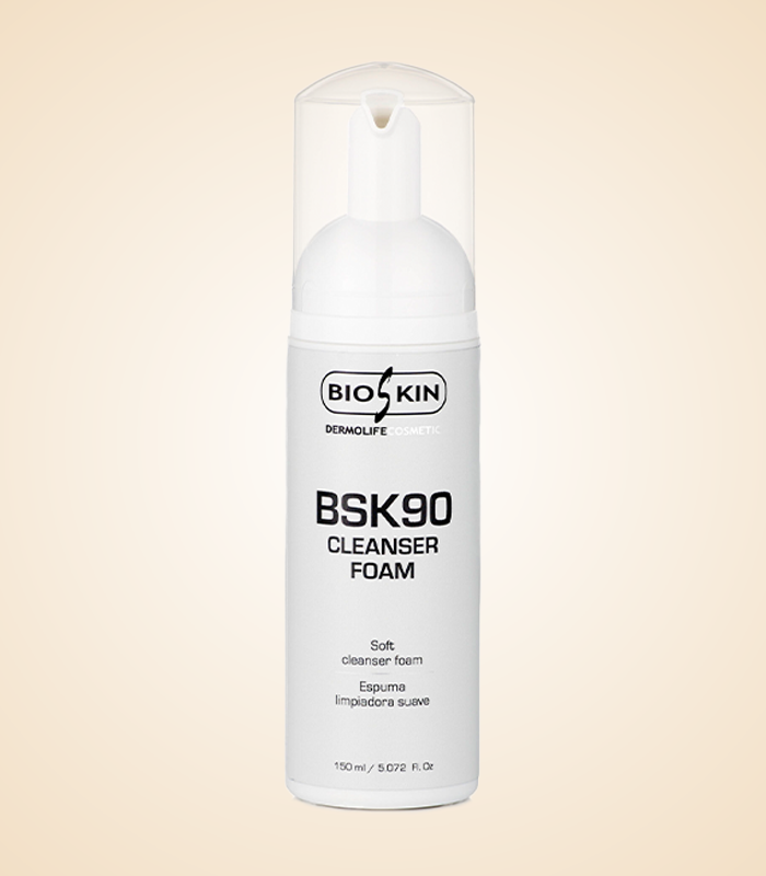 Espuma limpiadora suave BSK90. Productos Skin Care. Cursos de Estética en Puerto Rico y Estados Unidos BioSkin Velet Cosmetics BelleSkin